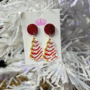 Christmas Tree Snack Cake Dangle Earrings